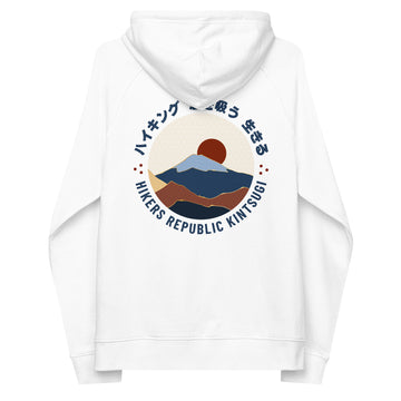 Sweat à capuche Raglan Unisexe Eco Responsable - Kintsugi - Haikingu Iki o suu Ikiru - Montagnes